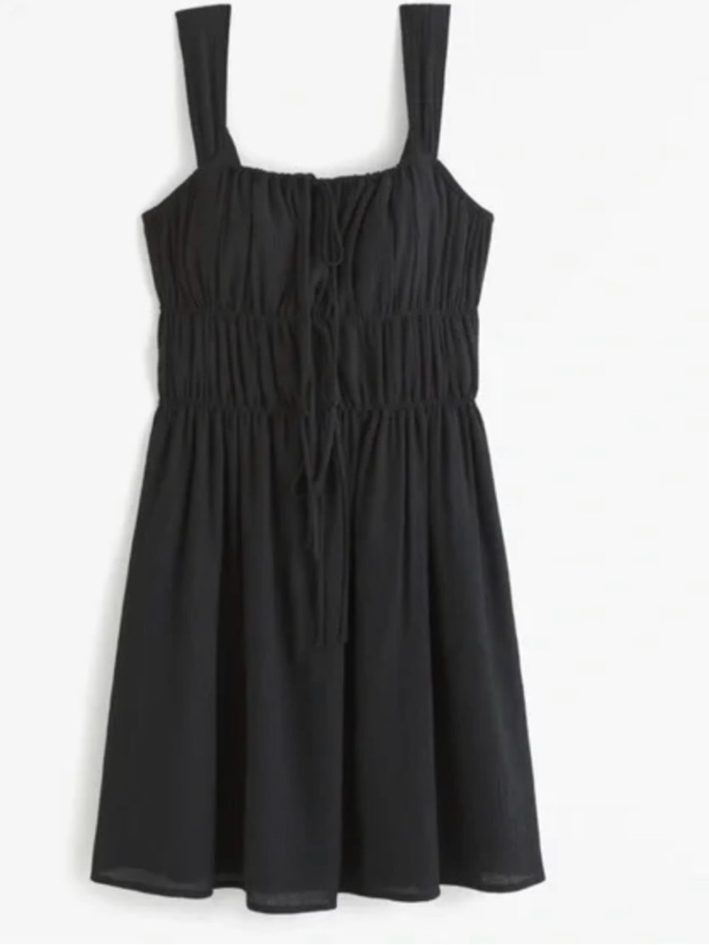Abercrombie Black Mini Dress L NWT Style Smocked Waist Flowy Summer